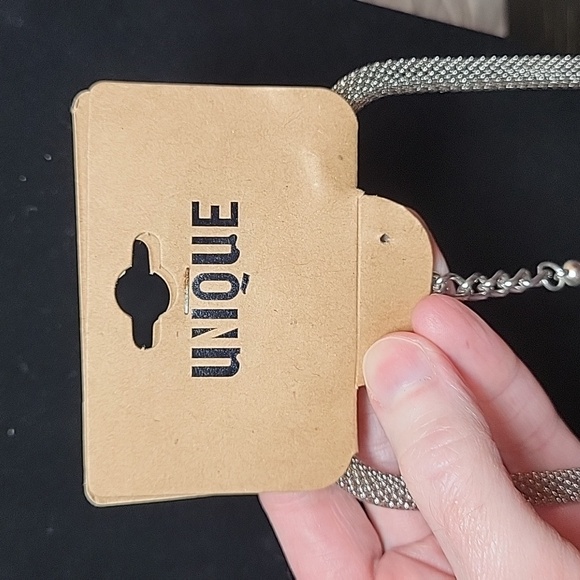 Statement Necklace in Black and Silver - Picture 5 of 6